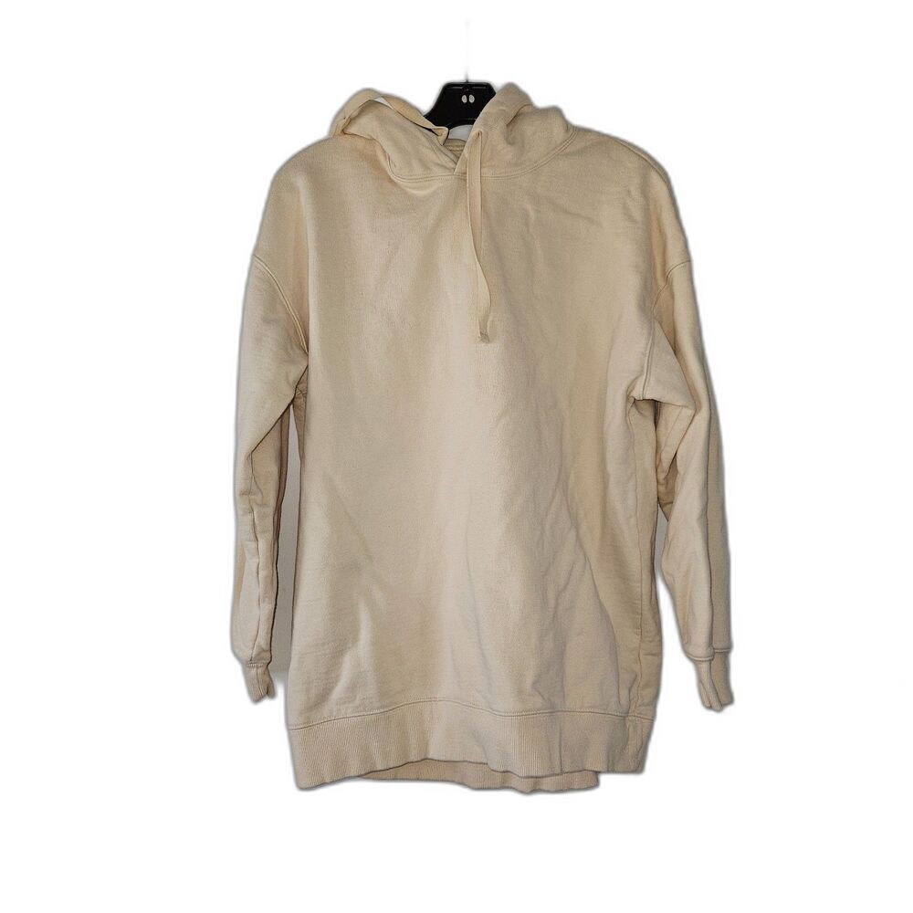 H&M Men's Heavy Beige Cream Hoodie Minimalist Small